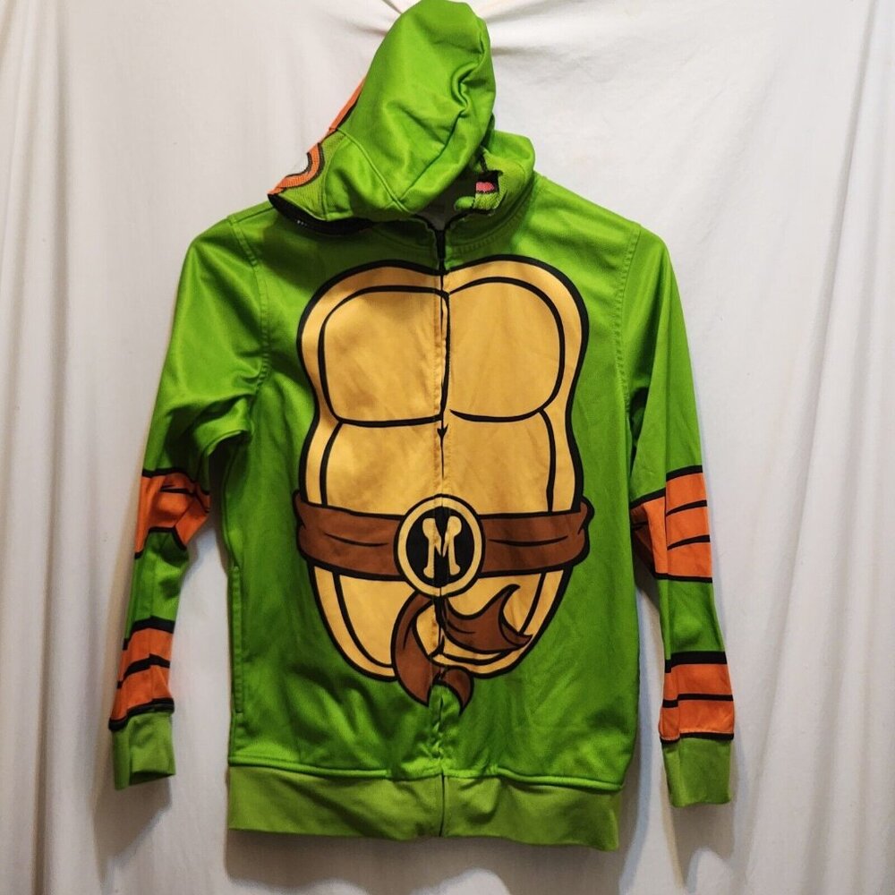 Nickelodeon TMNT Michelangelo Hoodie Jacket Men Medium Green 2016 Full Zip